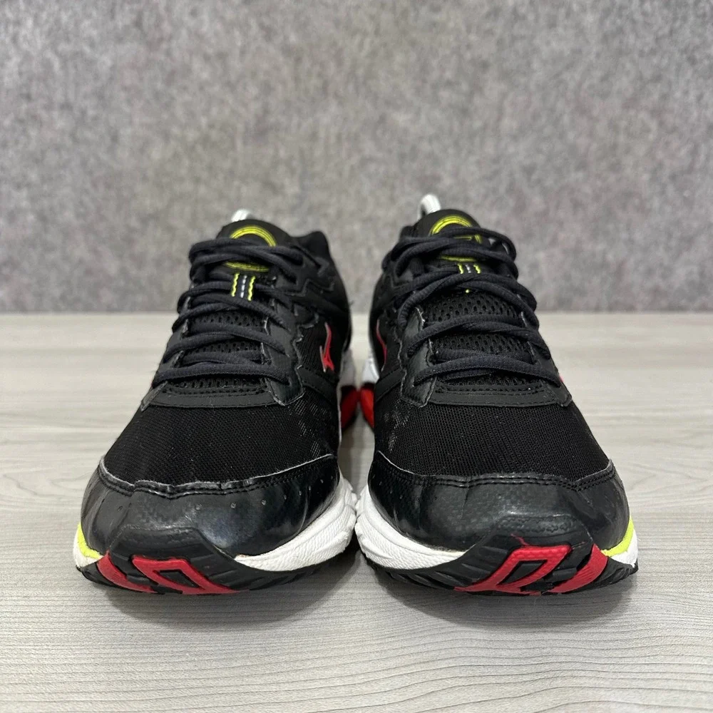 Mizuno Wave Rider 16 Running Shoes Mens 8.5‎ Black Red Yellow Athletic Sneakers